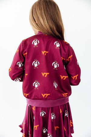 Virginia Tech Maroon Hokie Satin Jacket-Mila & Rose ®