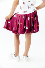 Virginia Tech Maroon Hokie Ruffle Twirl Skort-Mila & Rose ®