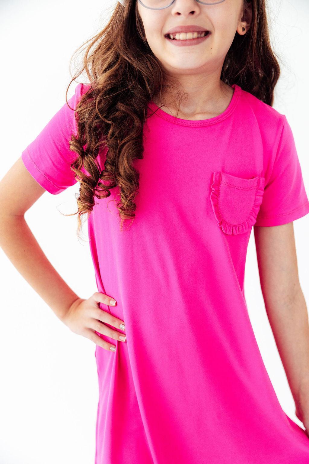 Hot Pink T-Shirt Dress-Mila & Rose ®