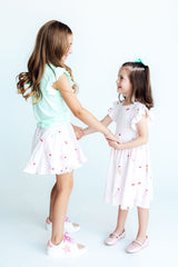 Sweet Sips Flutter Sleeve Twirl Dress