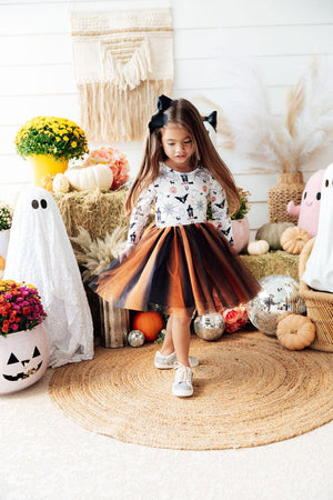 Boo-tiful Halloween L/S Tutu Dress-Mila & Rose ®