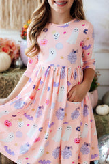 Spooky Sweetheart 3/4 Sleeve Pocket Twirl Dress-Mila & Rose ®