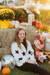Coconut/Black Star Cozy Cardigan-Mila & Rose ®