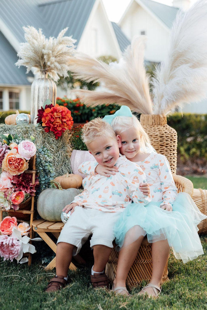 Pumpkin Spice Pups L/S Tutu Dress-Mila & Rose ®