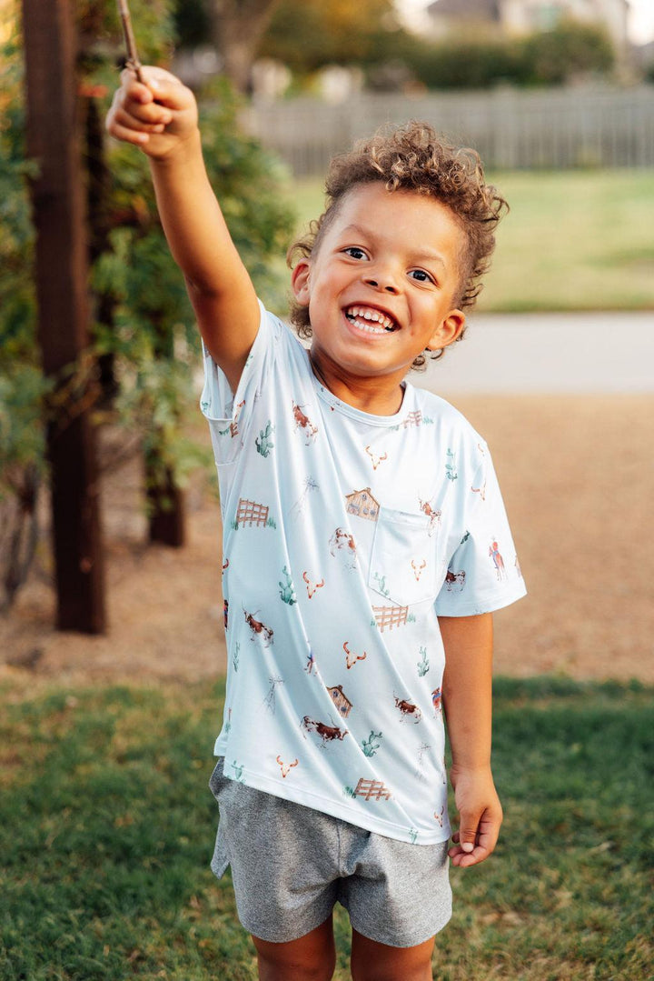 Boys Ranch Hand S/S Pocket Tee-Mila & Rose ®