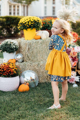Mustard Faux Suede Pinafore-Mila & Rose ®