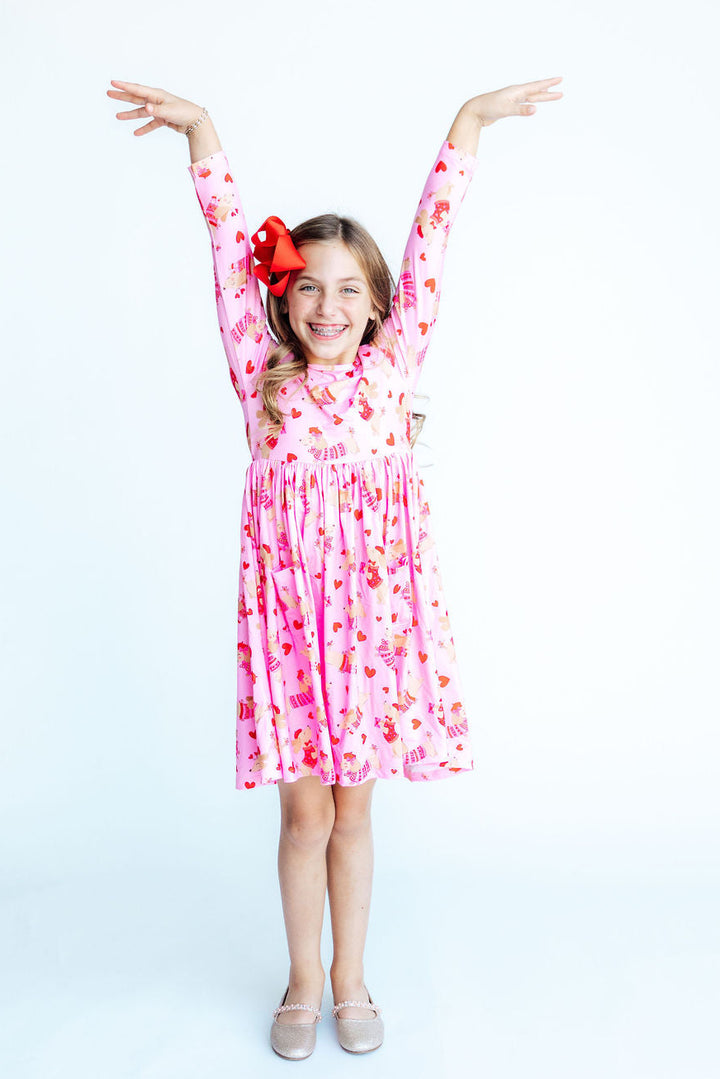 Love Letters L/S Pocket Twirl Dress-Mila & Rose ®