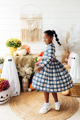 Plaid Pumpkins L/S Pocket Twirl Dress-Mila & Rose ®