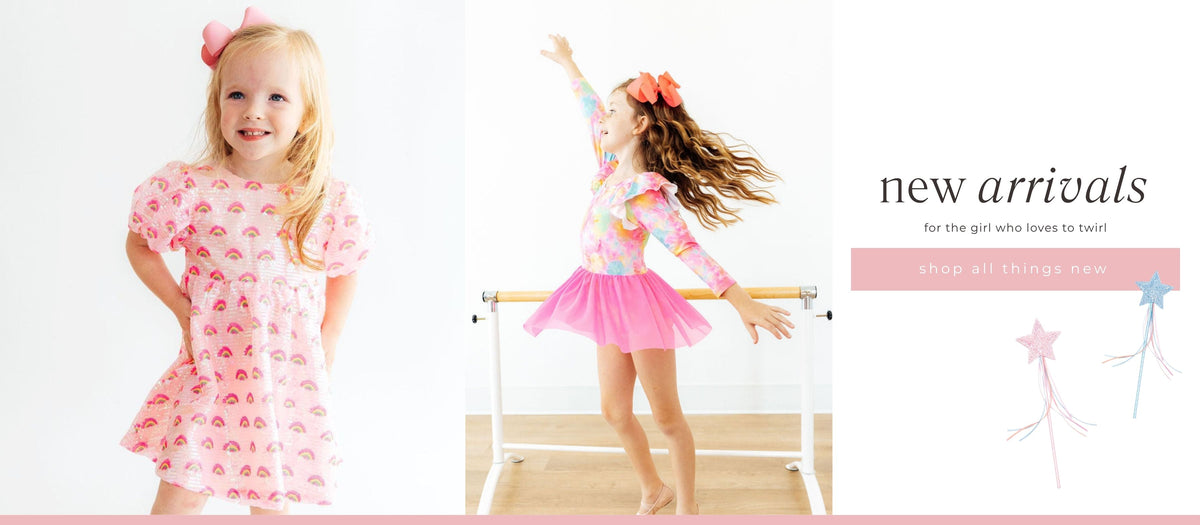 mila and rose little girls dance class outfits and sequin dresses