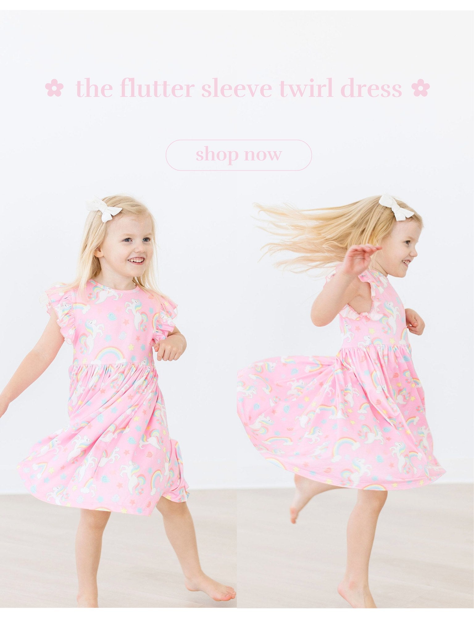 girls flutter sleeve twirl dress