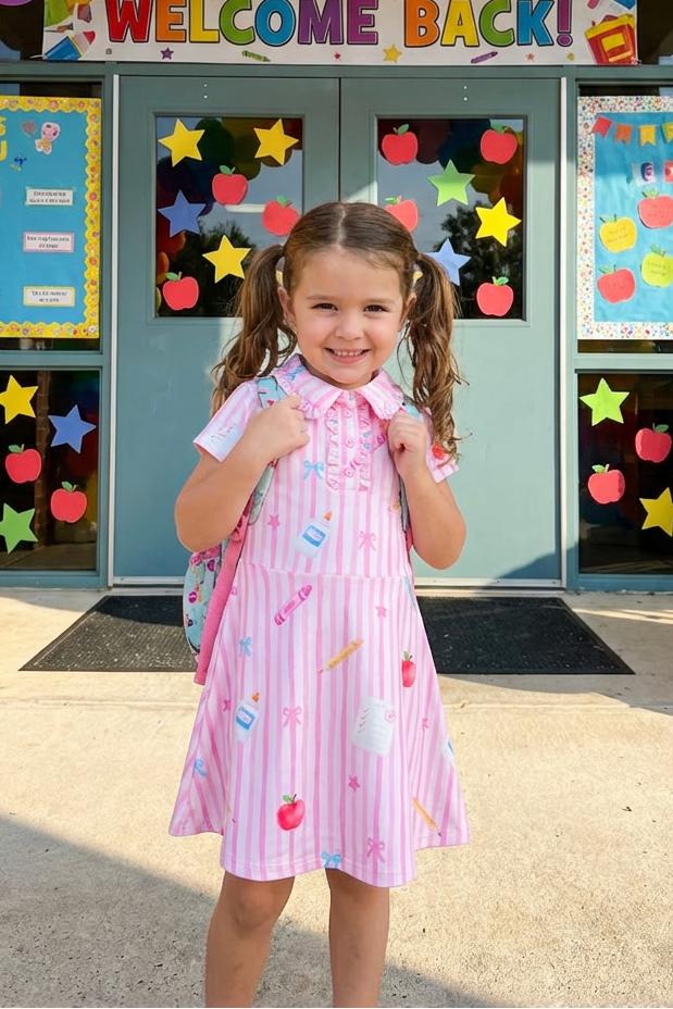 Gold Star Girl S/S Polo Dress-Mila & Rose ®