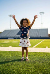 Auburn Blue Aubie Ruffle Pocket Tee-Mila & Rose ®