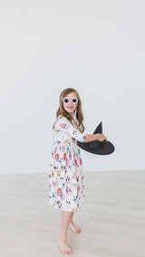 SALE Monster Mash 3/4 Sleeve Pocket Twirl Dress