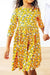 Fall Floral 3/4 Sleeve Pocket Twirl Dress-Mila & Rose ®