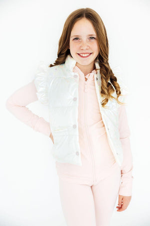 White Checker Puffer Vest-Mila & Rose ®