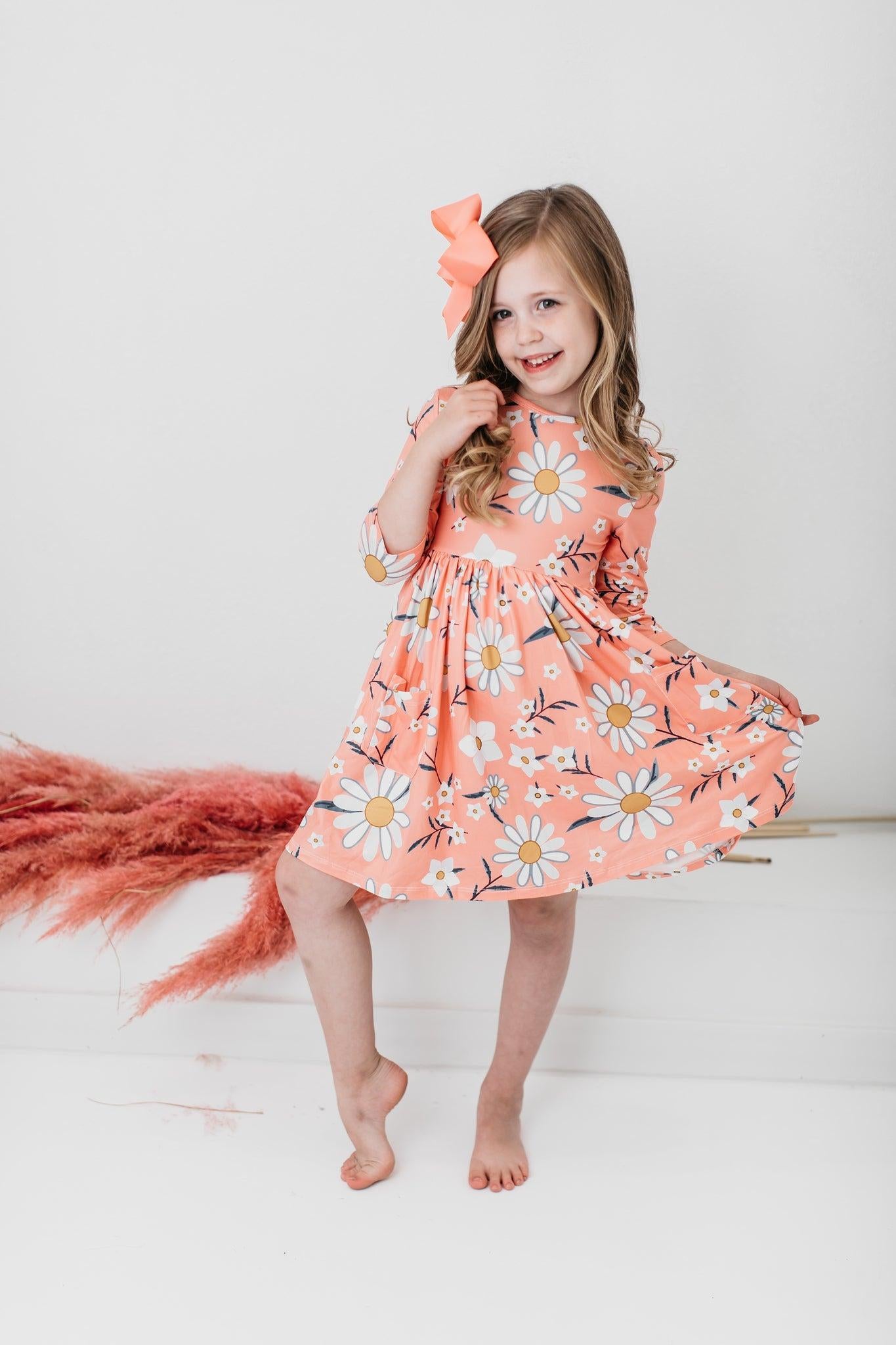Coral Grosgrain Hair Bow-Mila & Rose ®
