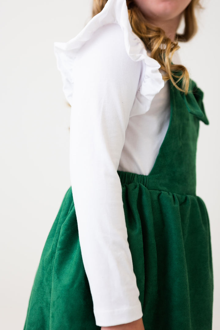 Evergreen Faux Suede Pinafore-Mila & Rose ®