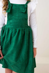 Evergreen Faux Suede Pinafore-Mila & Rose ®