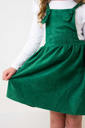 Evergreen Faux Suede Pinafore-Mila & Rose ®