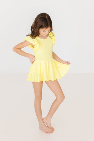 Yellow S/S Twirl Leotard-Mila & Rose ®