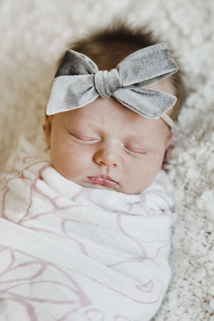 Koala Gray Velvet Bow-Mila & Rose ®