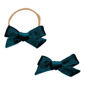 Turquoise Velvet Bow-Mila & Rose ®
