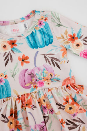 Harvest Blooms 3/4 Sleeve Twirl Bodysuit-Mila & Rose ®