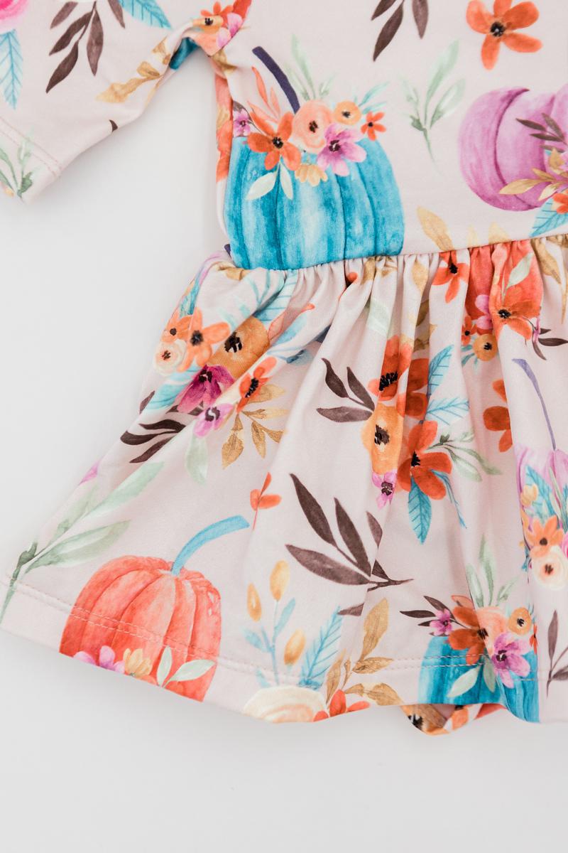 Harvest Blooms 3/4 Sleeve Twirl Bodysuit-Mila & Rose ®