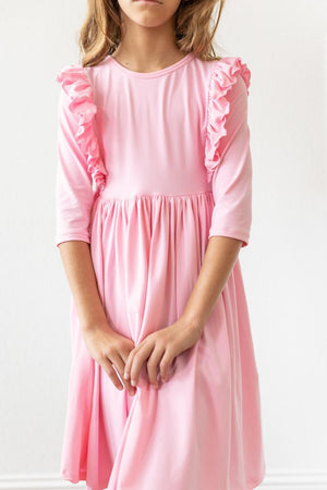 Bubblegum Pink Ruffle Twirl Dress - NEW-Mila & Rose ®