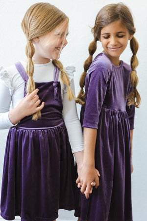 Dusty Purple Velvet Pinafore-Mila & Rose ®