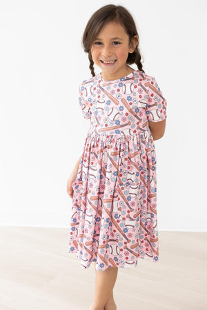 Batter Up S/S Pocket Twirl Dress-Mila & Rose ®