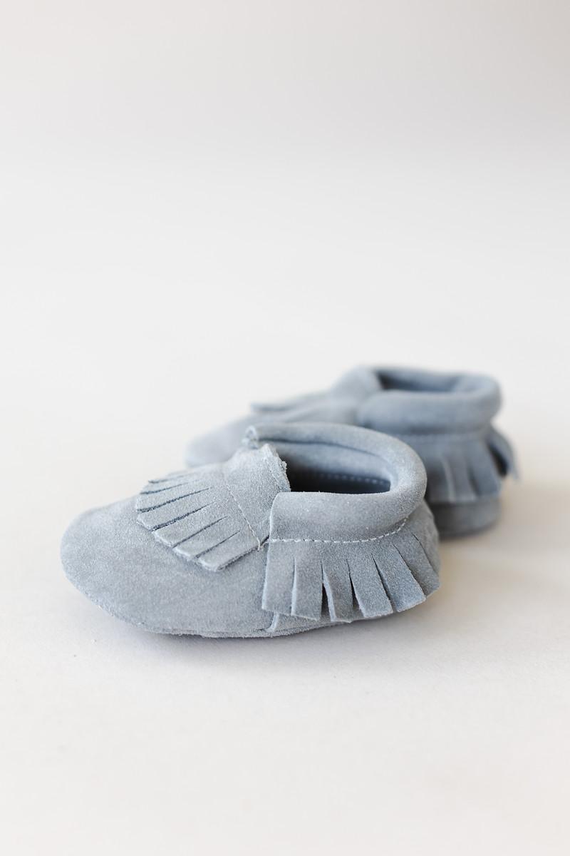 SALE Gray Suede Baby Moccasins-Mila & Rose ®