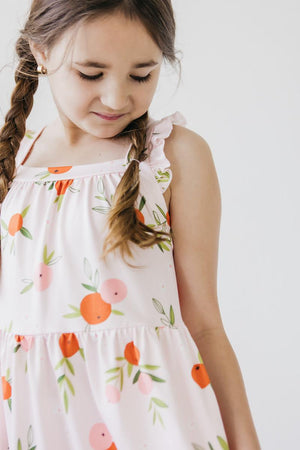 Tangerine Ruffle Cross Back Dress-Mila & Rose ®