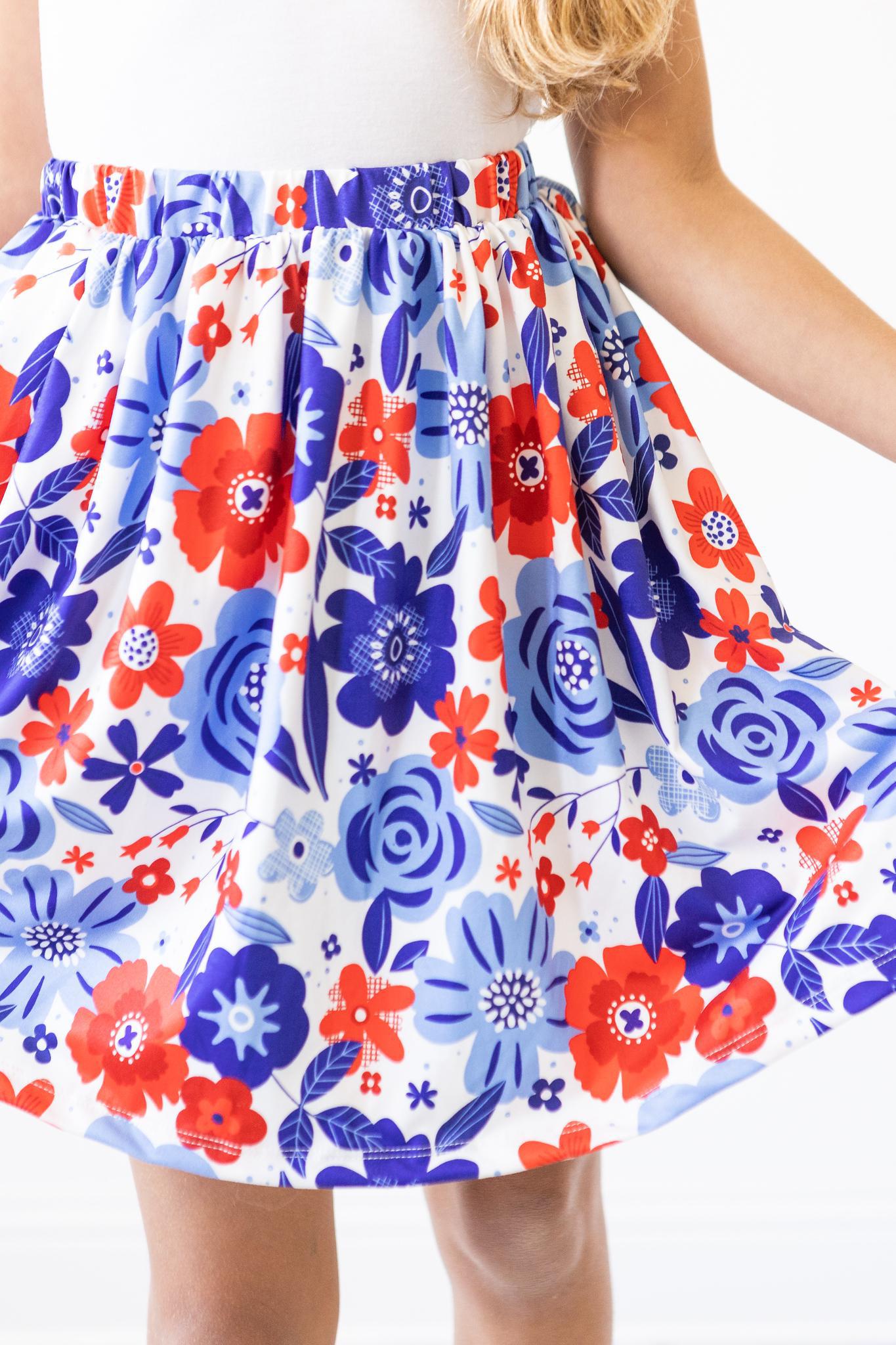 Happy 4th Floral Twirl Skirt-Mila & Rose ®