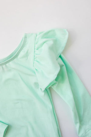 Pastel Green L/S Flutter Sleeve Leotard-Mila & Rose ®