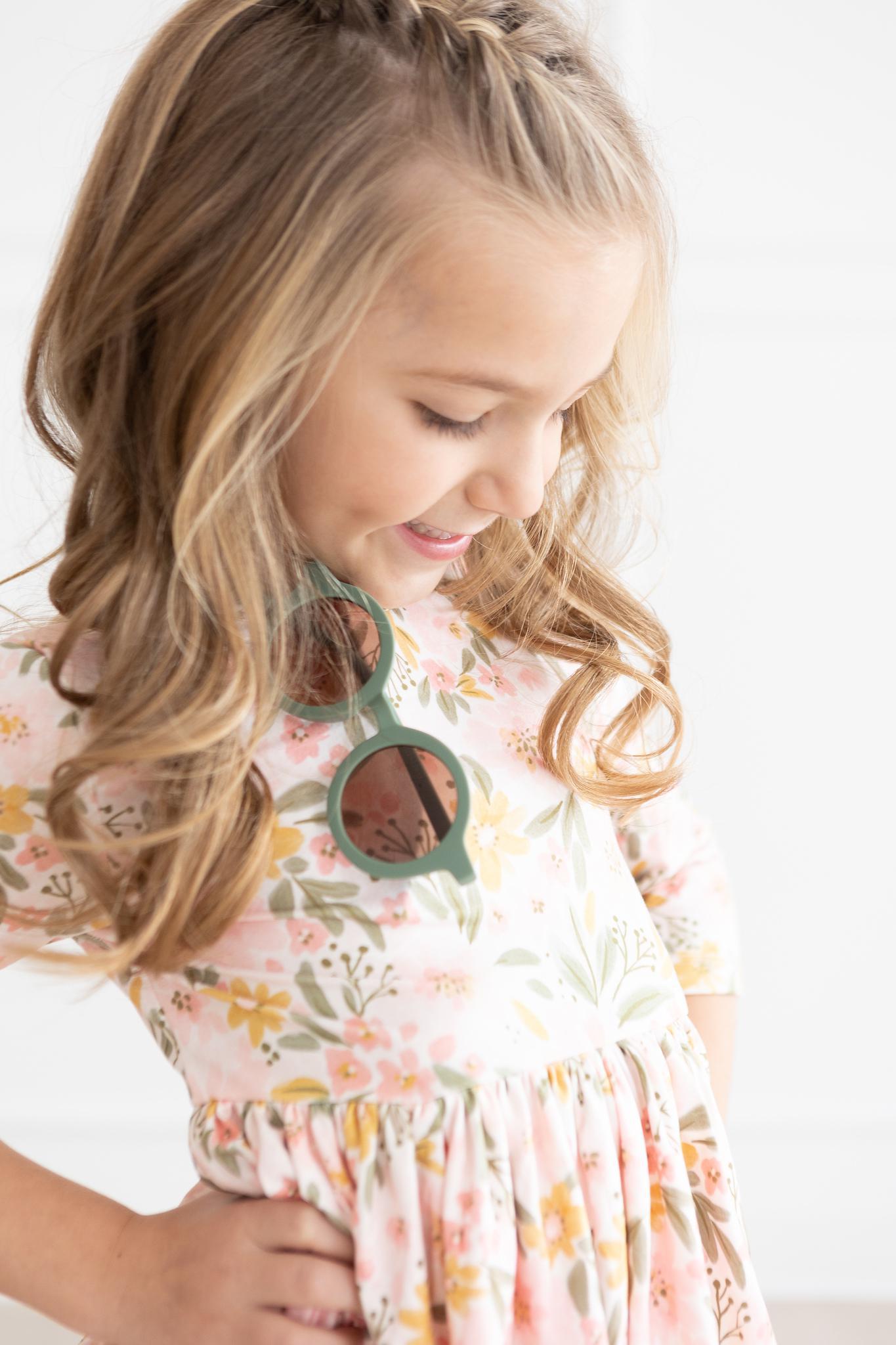 Pretty Peachy 3/4 Sleeve Pocket Twirl Dress-Mila & Rose ®