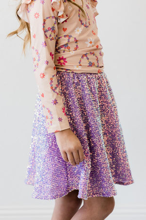 Purple Sequin Twirl Skirt-Mila & Rose ®
