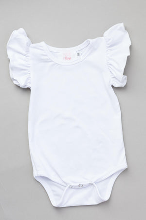 White S/S Flutter Bodysuit - NEW-Mila & Rose ®