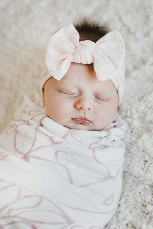 Ballerina Pink Nylon Bow Headwrap-Mila & Rose ®