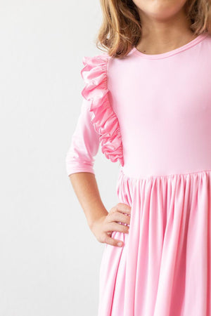 Bubblegum Pink Ruffle Twirl Dress - NEW-Mila & Rose ®