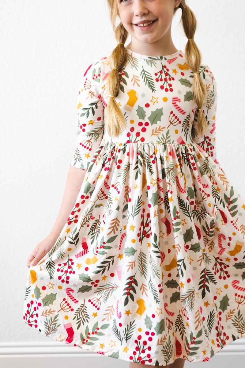 Mother and daughter fashion christmas swing dresses