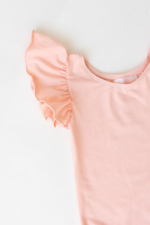 Peach S/S Flutter Sleeve Leotard-Mila & Rose ®