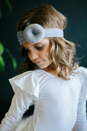 Koala Gray Nylon Turban Style Headwrap-Mila & Rose ®