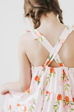 Tangerine Ruffle Cross Back Dress-Mila & Rose ®