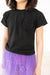 Black Ruffle Pocket Tee-Mila & Rose ®