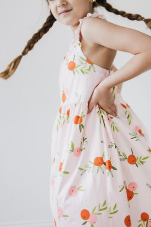 Tangerine Ruffle Cross Back Dress-Mila & Rose ®