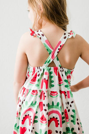 One in a Melon Ruffle Cross Back Dress-Mila & Rose ®