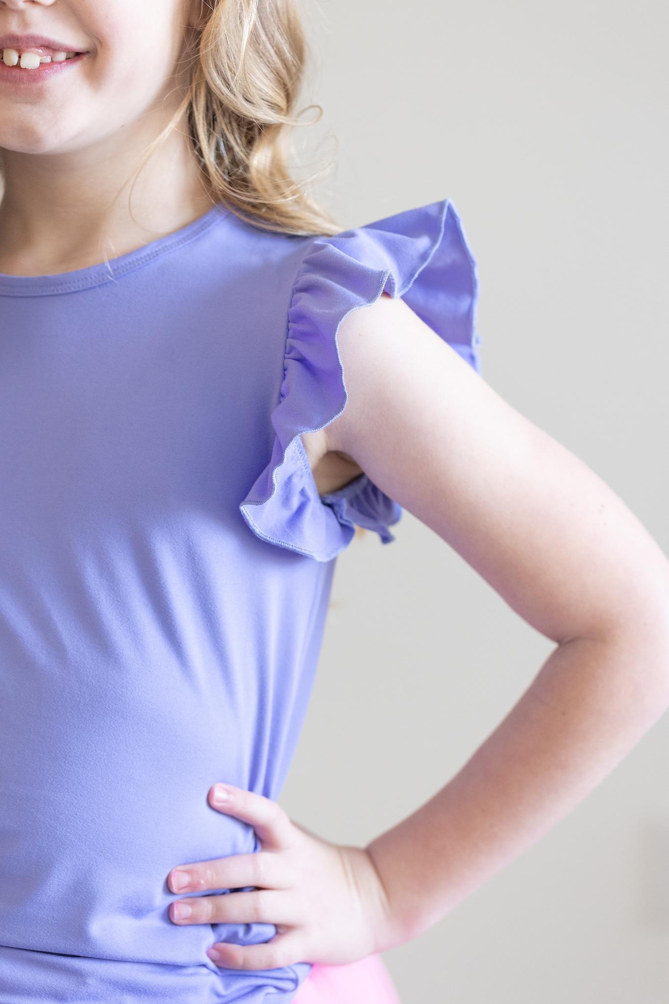 Periwinkle S/S Ruffle Tee - NEW-Mila & Rose ®