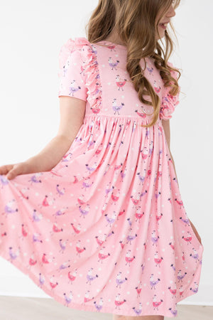 Pink Chicks S/S Ruffle Twirl Dress-Mila & Rose ®