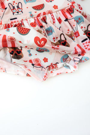Puppy Love 3/4 Sleeve Twirl Bodysuit-Mila & Rose ®